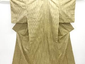 縞織り出し手織り紬着物